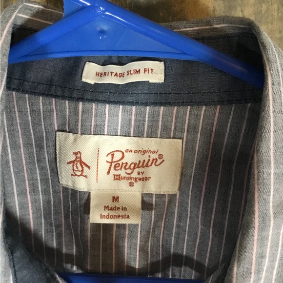 Original Penguin short sleeve button down shirt men’s medium - Picture 3 of 5